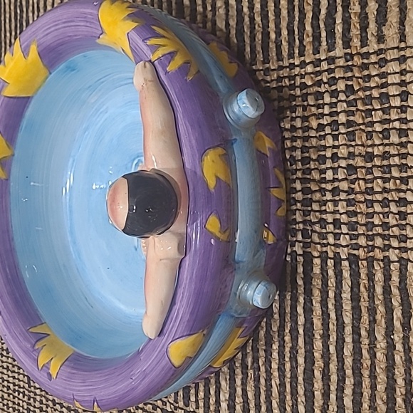 RARE VINTAGE SWIMMER IN POOL CHIP AND DIP BOWL - Picture 5 of 7